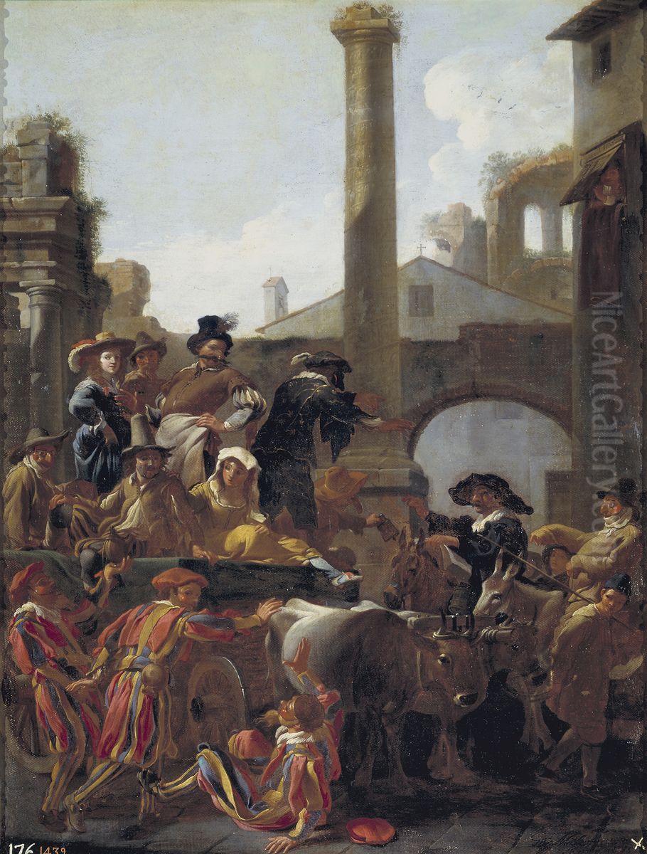 Carnival in Rome Oil Painting by Jan Miel