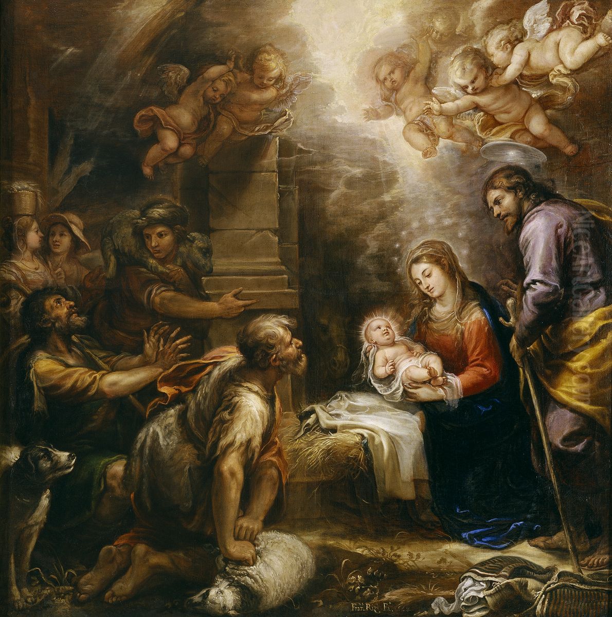 Adoracion de los pastores Oil Painting by Francisco Rizi