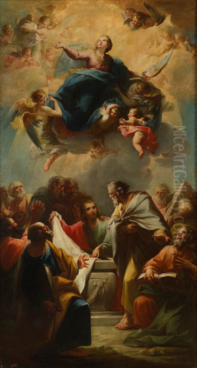 La Asuncion de la Virgen Oil Painting by Mariano Salvador Maella