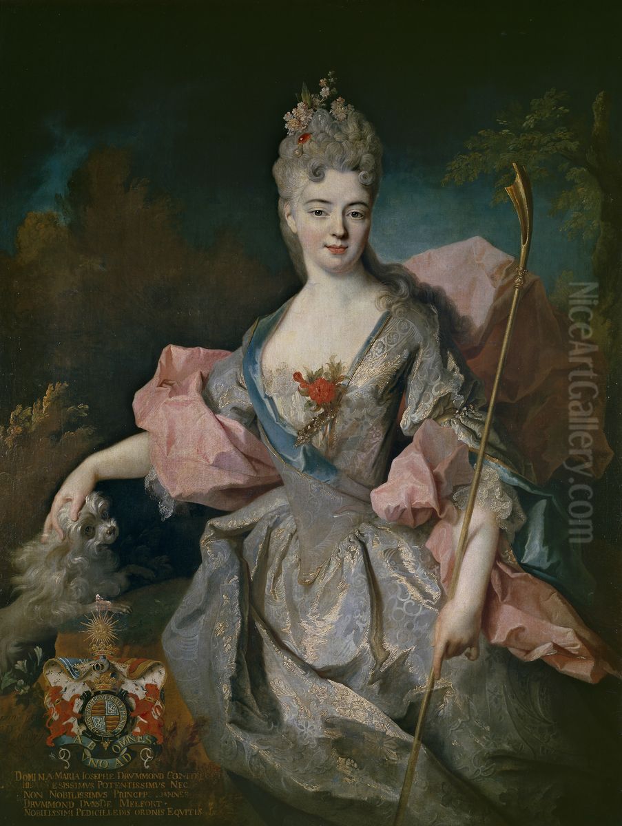 Portrait of Maria Josefa Drummond (d. 1713) Oil Painting by Jean-Baptiste Oudry