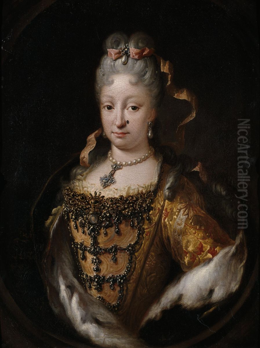 Isabel de Farnesio Oil Painting by Miguel Jacinto Melendez