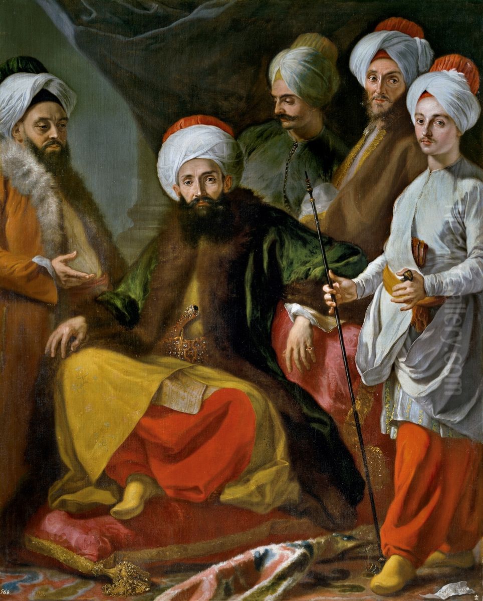 La embajada turca en Napoles Oil Painting by Giuseppe Bonito