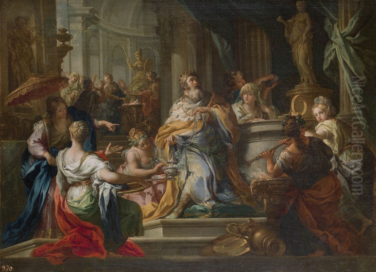 Idolatry of Solomon Oil Painting by Sebastiano Conca