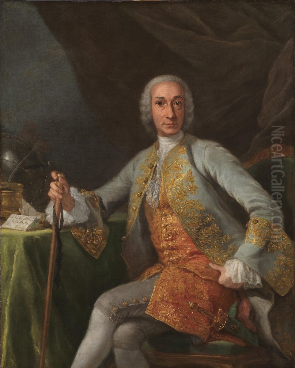 Ritratto di Leopoldo de Gregorio, marchese di Squillace Oil Painting by Giuseppe Bonito