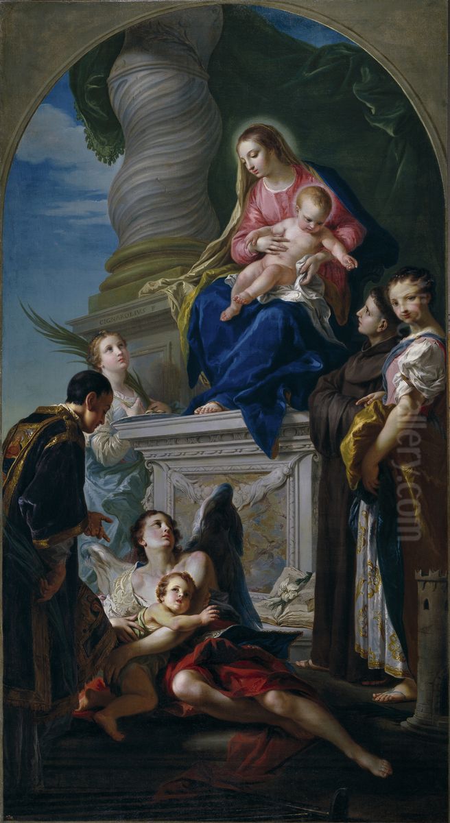 The Virgin and Child with Saints Oil Painting by Giambettino Cignaroli
