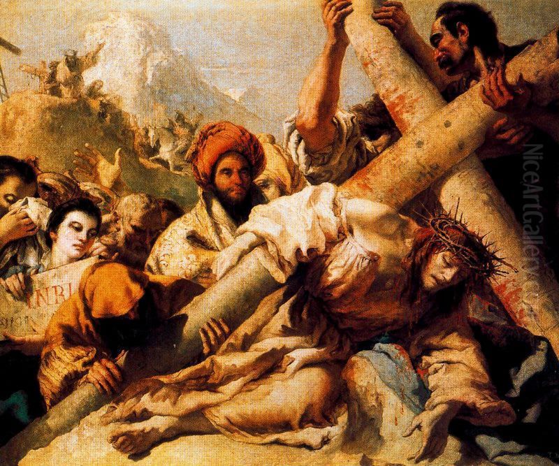 Christ falls on the Way to Calvary Oil Painting by Giovanni Domenico Tiepolo