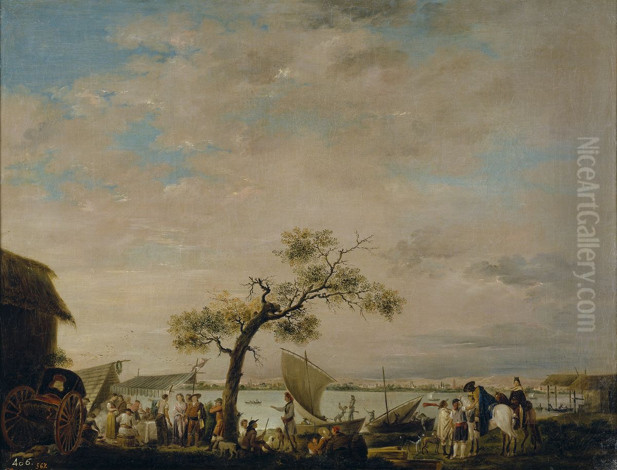 Vista de la Albufera de Valencia Oil Painting by Antonio Carnicero Y Mancio
