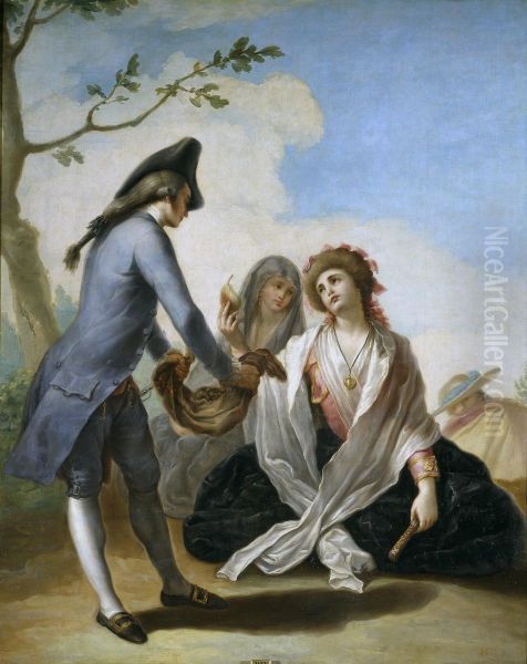 Country Gift Oil Painting by Ramon Bayeu
