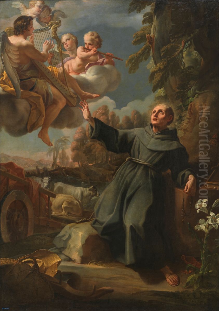 La vision de Sebastian de Aparicio Oil Painting by Mariano Salvador Maella