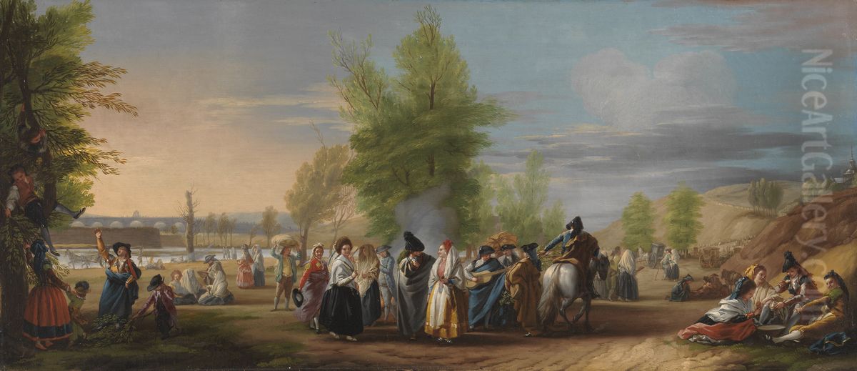 La pradera de San Isidro Oil Painting by Jose del Castillo