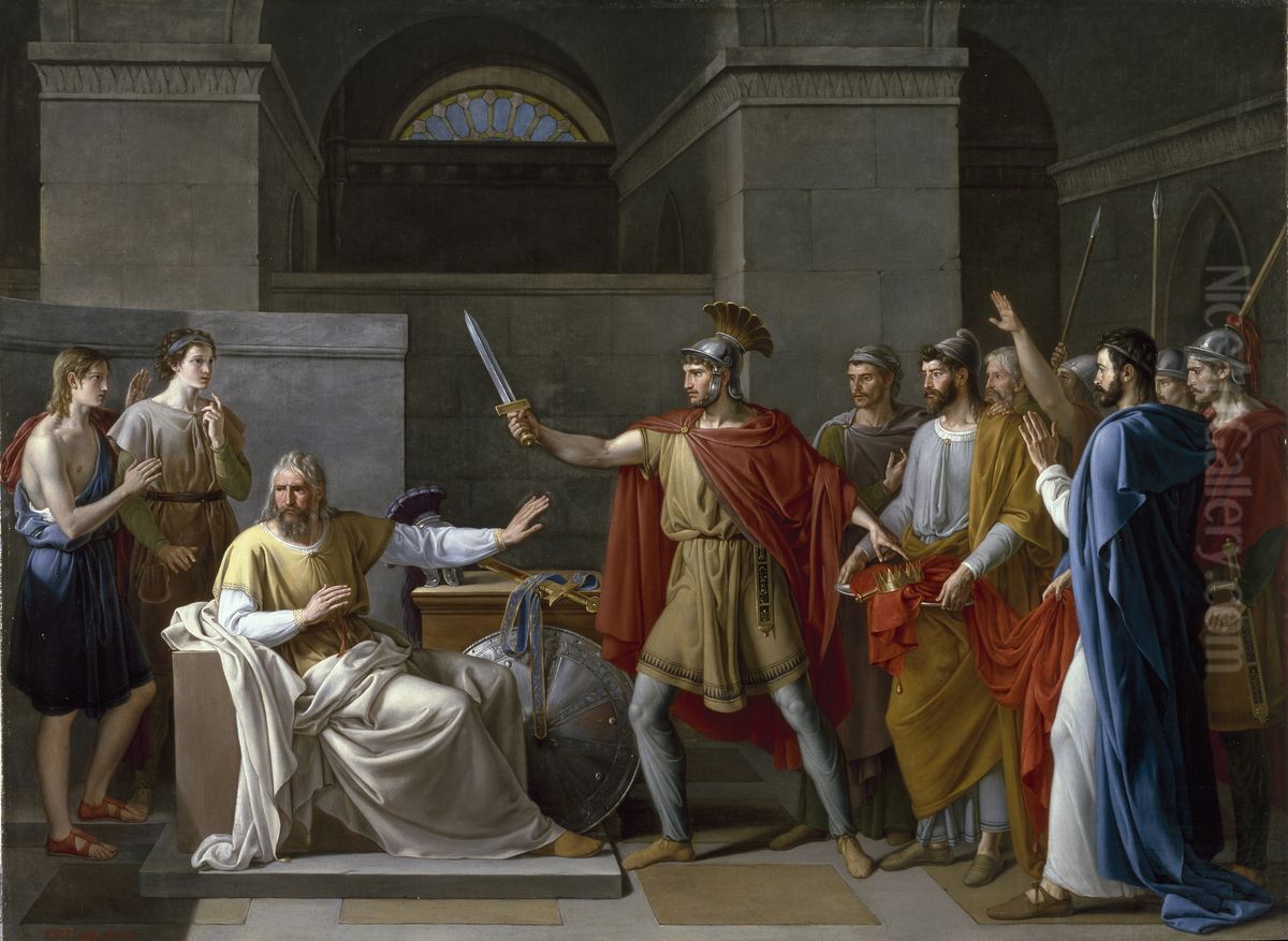 Wamba renunciando a la corona Oil Painting by Juan Antonio de Ribera