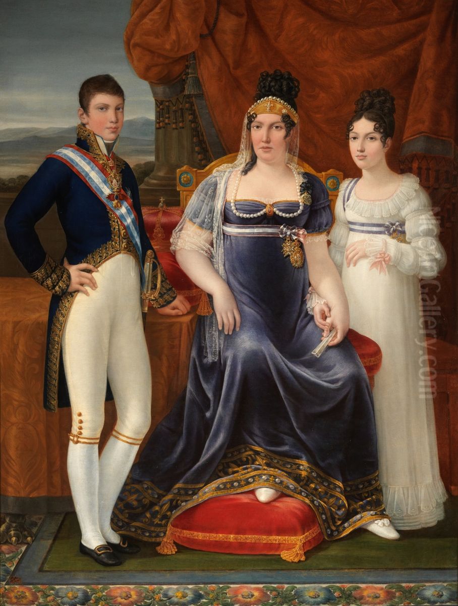 La reina de Etruria y sus hijos Oil Painting by Jose Aparicio