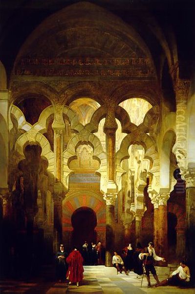 Interior of the Mosque, Cordoba Oil Painting by David Roberts