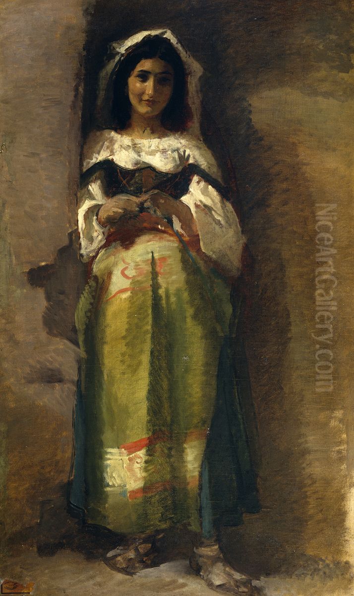Ciocciara(Pascuccia) Oil Painting by Eduardo Rosales