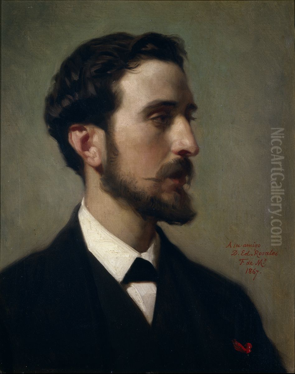 El pintor Eduardo Rosales Oil Painting by Federico de Madrazo y Kuntz