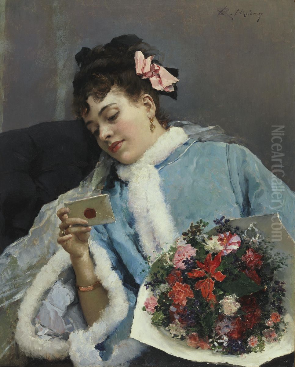 Felicitacion de cumpleanos Oil Painting by Raimundo de Madrazo y Garreta