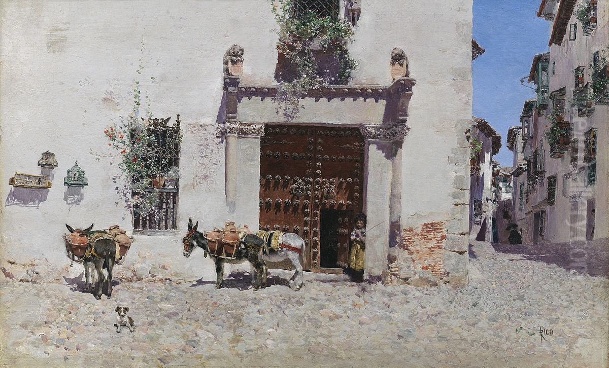 Puerta de una casa en Toledo Oil Painting by Martin Rico