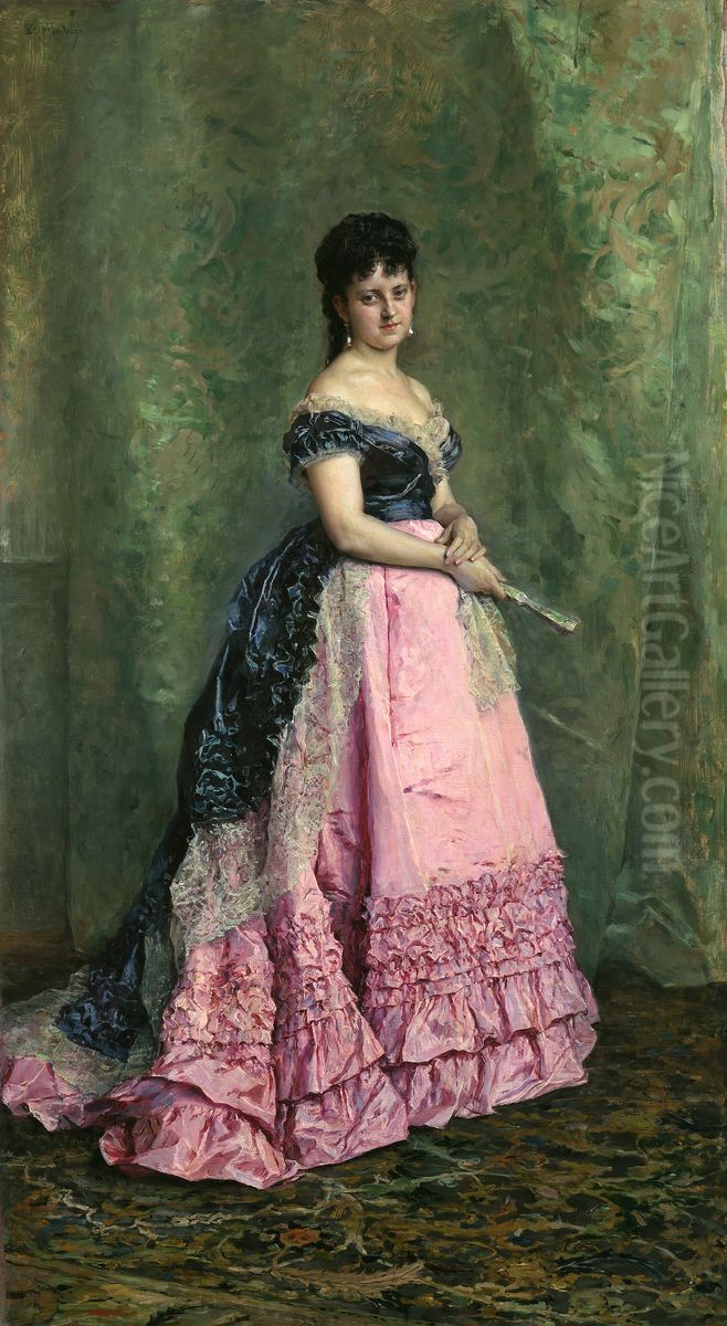 Manuela de Errazu Oil Painting by Raimundo de Madrazo y Garreta