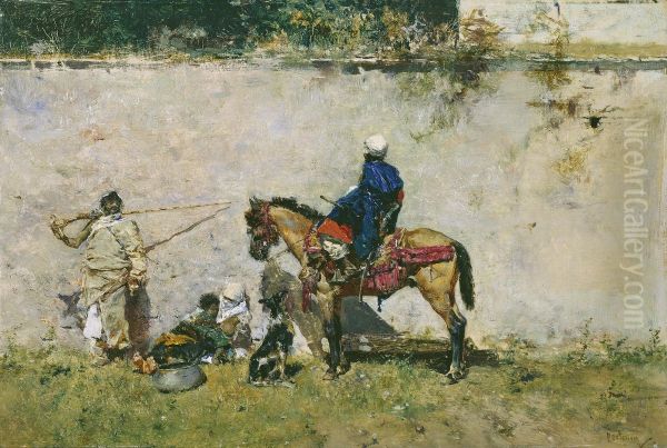 Morrocans Oil Painting by Maria Fortuny Marsal