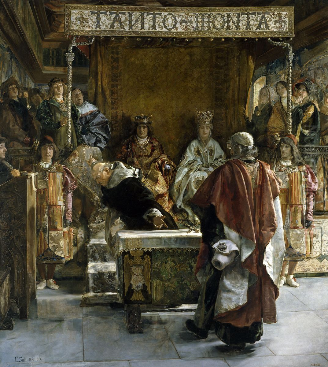 Expulsion de los judios de Espana (ano de 1492) Oil Painting by Emilio Sala