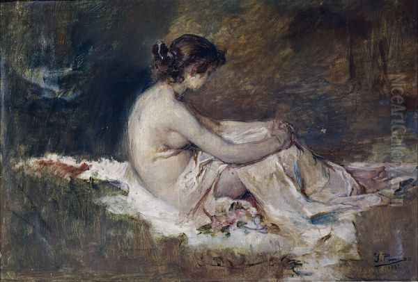 Nu feminin Oil Painting by Ignacio Pinazo Camarlench