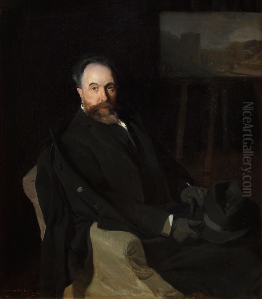 Portrait of the painter Aureliano de Beruete Oil Painting by Joaquin Sorolla