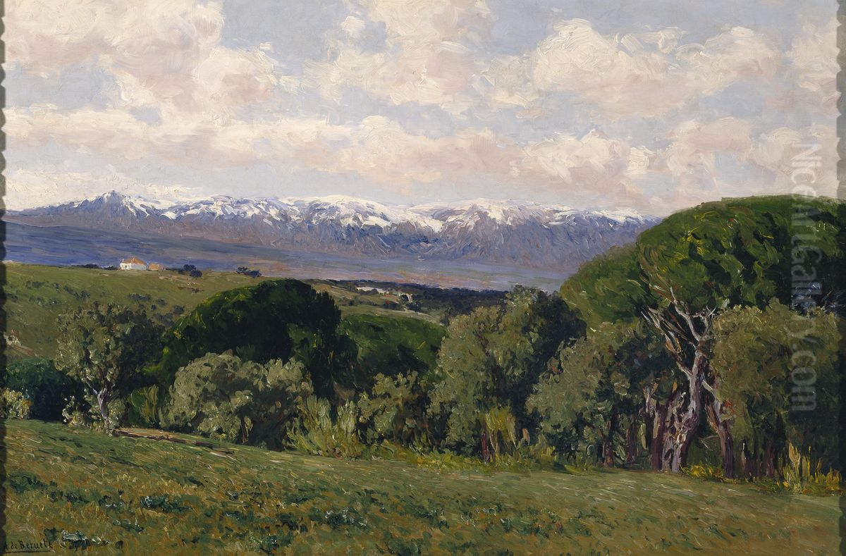 El Guadarrama desde el Plantio de los Infantes Oil Painting by Aureliano de Beruete y Moret
