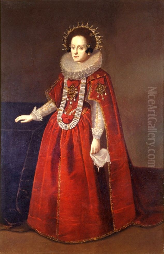 Portrait of Queen Constance of Austria. Oil Painting by Jakob Troschel