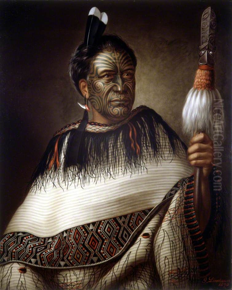 Portrait of Ngairo Rakai Hikuroa Oil Painting by Gottfried Lindauer