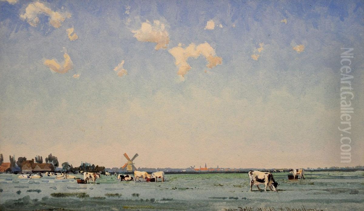 Pasture, Near Delft Oil Painting by Hamilton Macallum