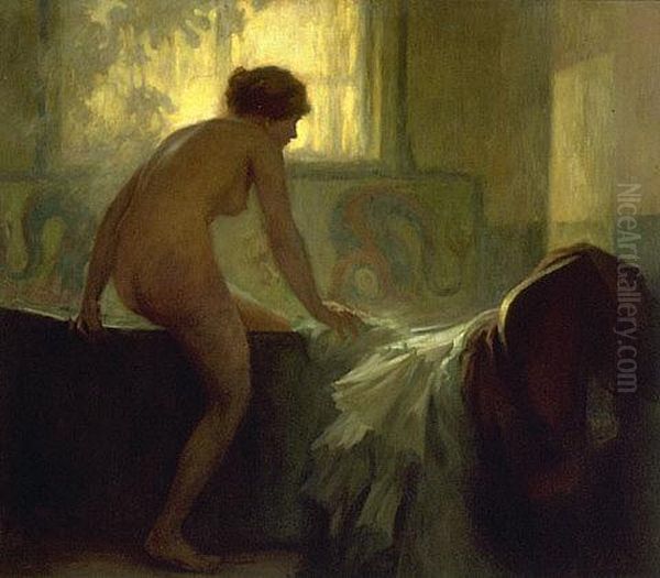 La Femme au Bain Oil Painting by C. F. Goldie