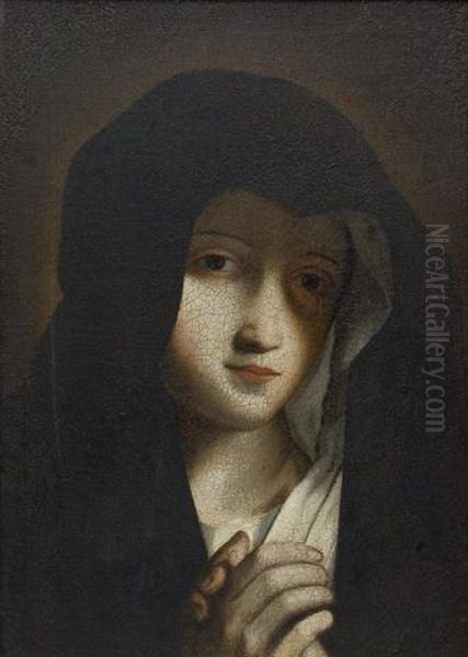 Head of the Virgin Oil Painting by Giovanni Battista Salvi da Sassoferrato