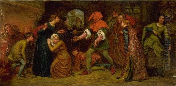 Blind-Man's-Buff Oil Painting by Walter Duncan