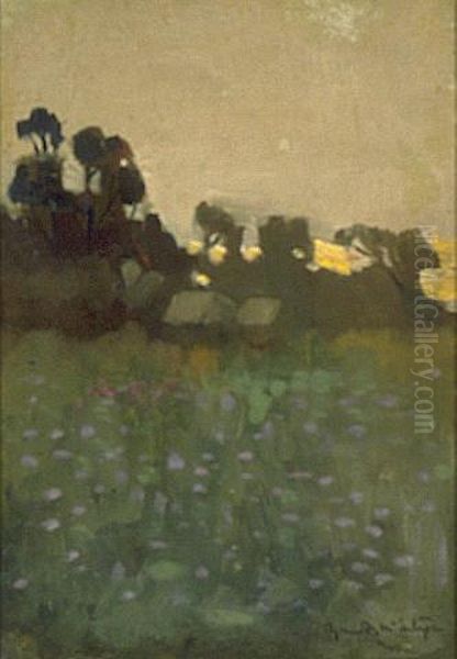 Evening Oil Painting by Raymond McIntyre