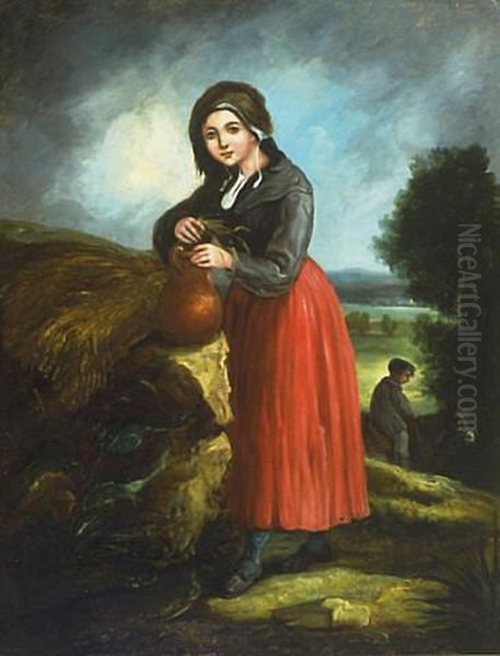 The Gleaner Oil Painting by Thomas Barker