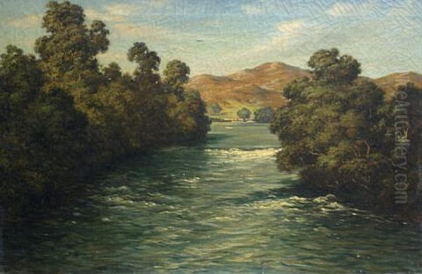 The Okere Rapids, Rotorua Oil Painting by Edward William Payton