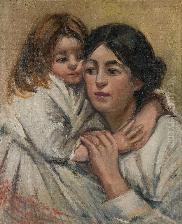 Mother and Child Oil Painting by Mina Arndt