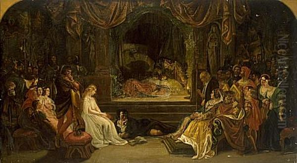 The Play Scene in Hamlet Oil Painting by Daniel Maclise
