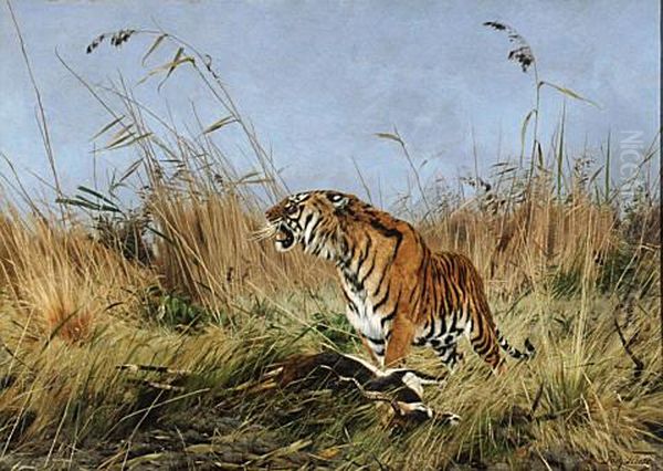 The Tiger Oil Painting by Richard Friese
