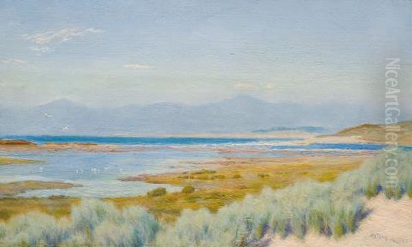 Coastal Landscape, Wales Oil Painting by Arthur Hughes