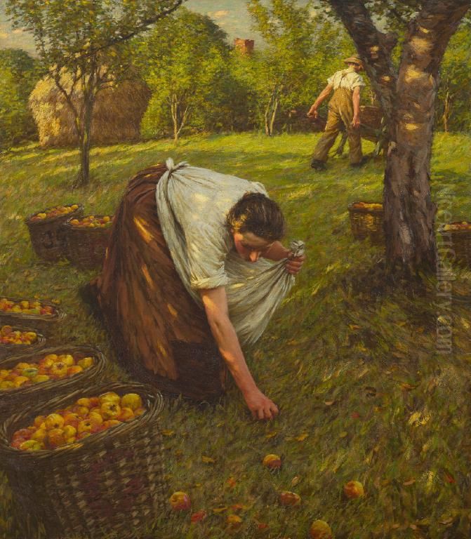 A Sussex Autumn Oil Painting by Henry Herbert La Thangue