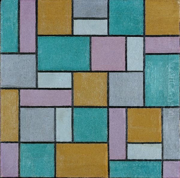 Composition XVII Oil Painting by Theo van Doesburg