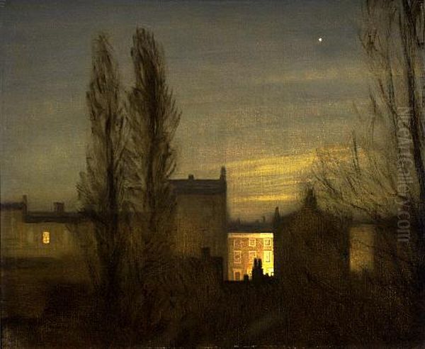 In the small hours Oil Painting by George Clausen