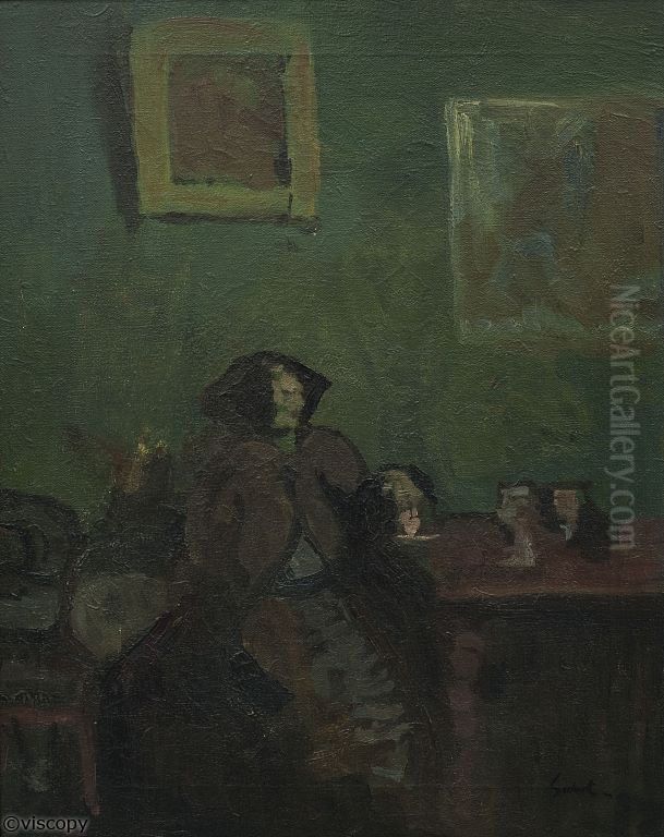 A Cup of Tea (Une Tasse de The) Oil Painting by Walter Richard Sickert
