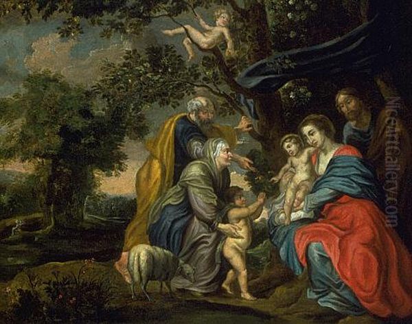 Holy Family under an Apple Tree Oil Painting by (studio of) Rubens, Peter Paul