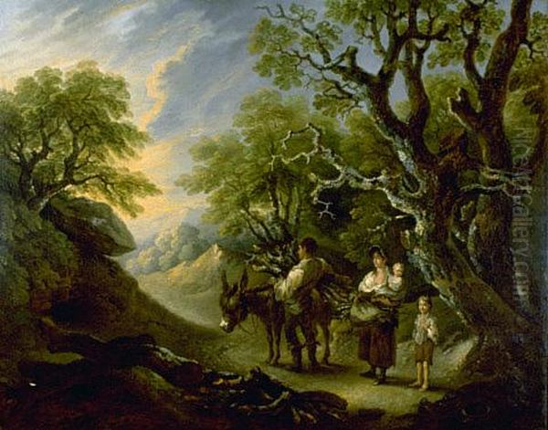 Wood Gatherers Oil Painting by Thomas Barker Wood Gatherers Oil Painting by Thomas Barker
