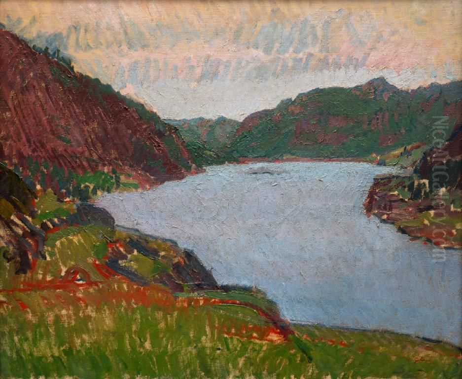 Lake In The Hills Oil Painting by Harold Gilman