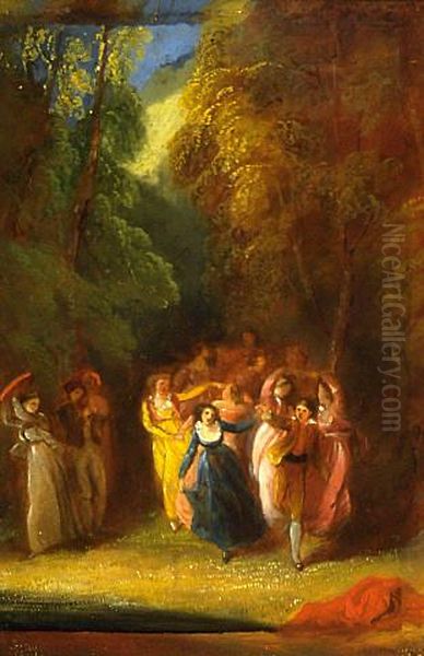 The Dance, 7th Day, Boccaccio's Decameron Oil Painting by Thomas Stothard