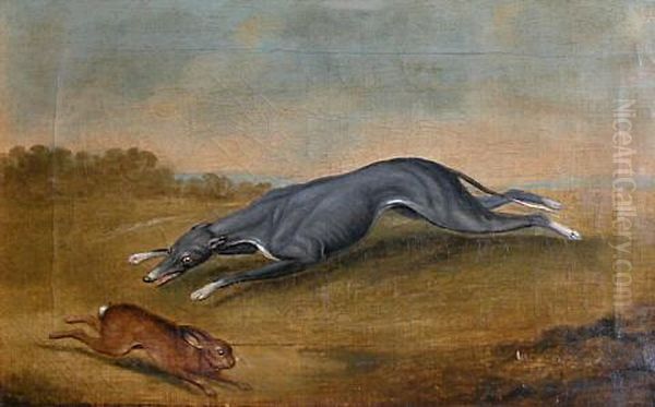 Untitled (Hound Chasing a Hare) Oil Painting by George Stubbs