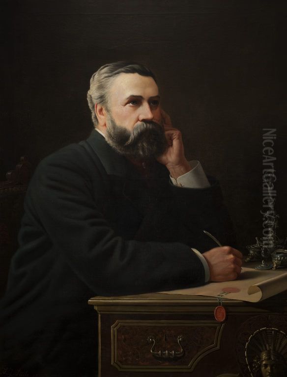 Portrait of J.T. Mackelvie, Esq Oil Painting by Louis John Steele